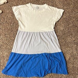 J.Crew Colorblock Ruffle Sleeve T-Shirt Dress‎ Casual Comfy XXS